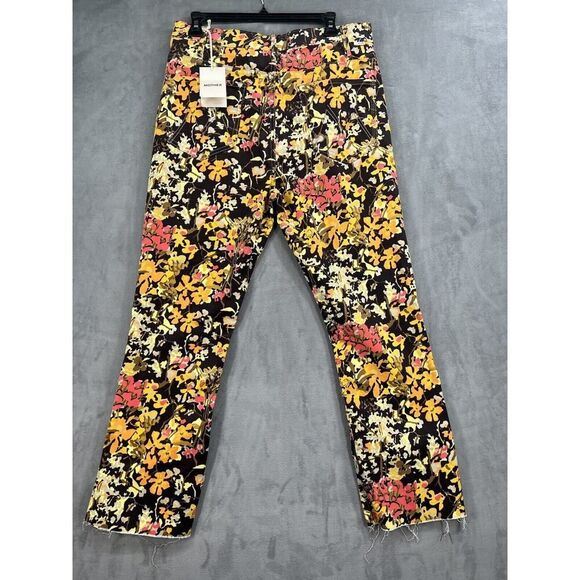 Mother The Hustler High-Rise Corduroy Pants Autumn Floral Size 33 - Picture 5 of 12
